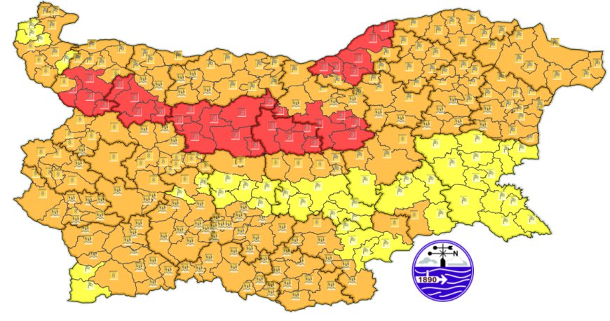 Оранжев код за опасно време в област Добрич на 25 ноември