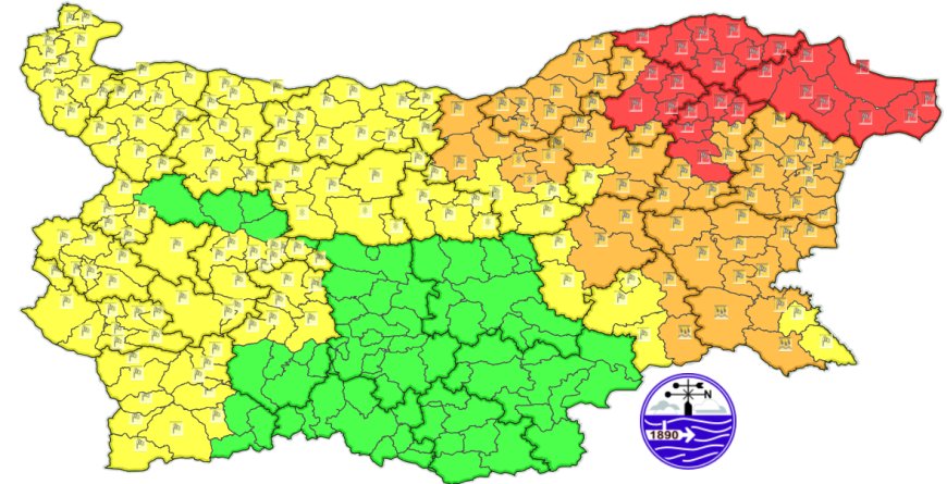 Червен код за много опасно време в област Добрич утре