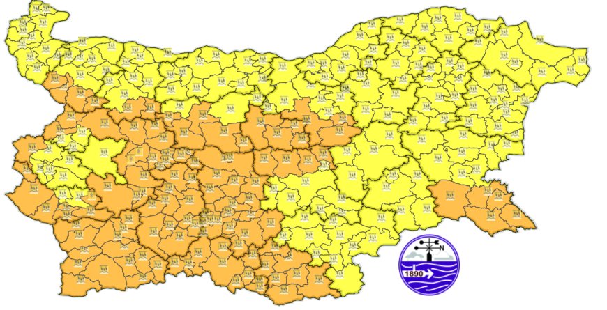 Жълт код за валежи в областта на 15 декември