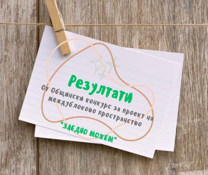 Два проекта за междублоково пространство са класирани в Общинския конкурс „Заедно можем“