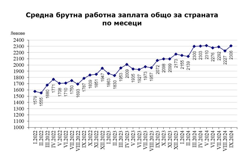 НСИ: Спад в наетите лица и работната заплата през третото тримесечие на 2024 г.